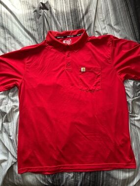 Carhartt Men's Red Short-Sleeve Polo with Pocket